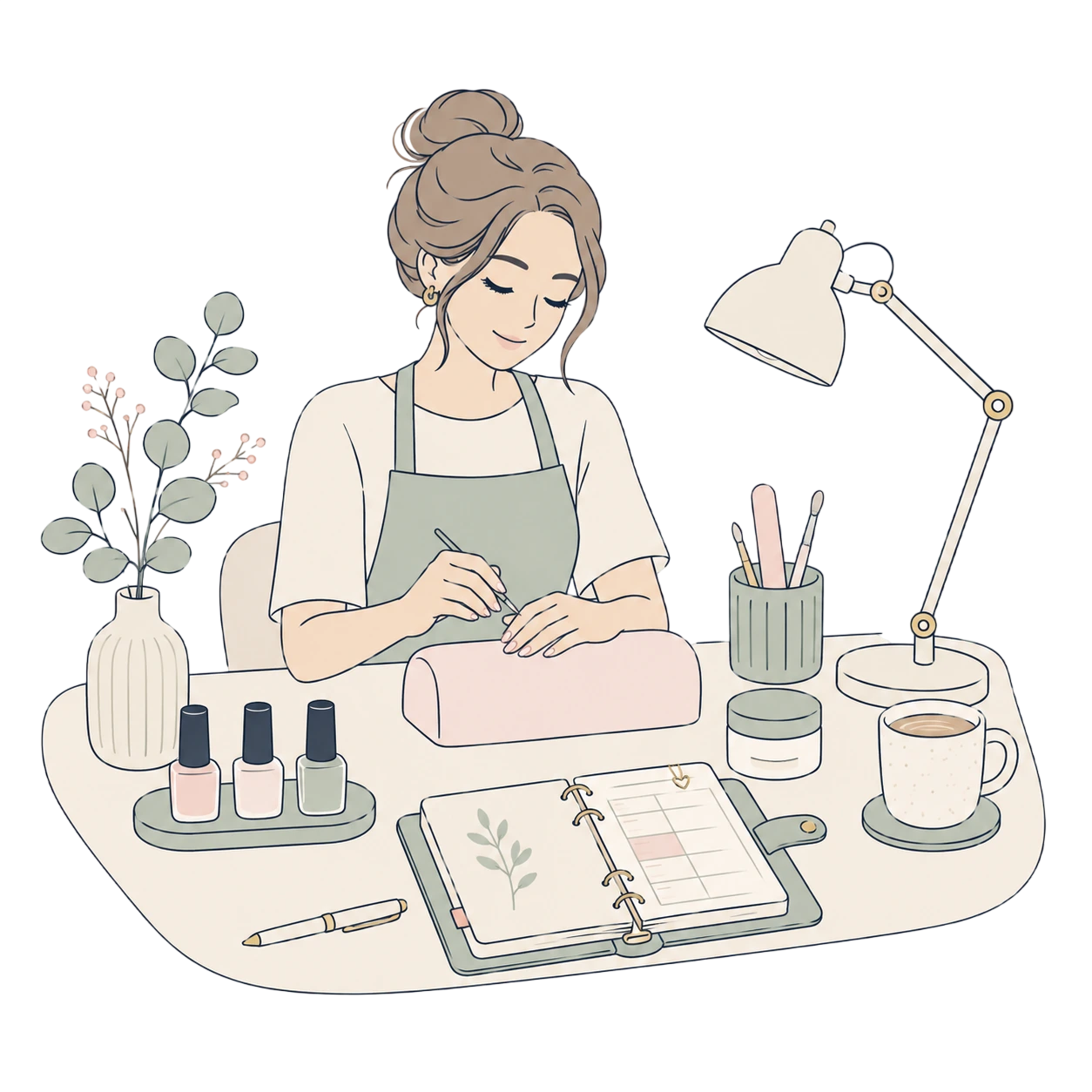 Nagelstudio of beautyprofessional met afspraken in Ingeboekt