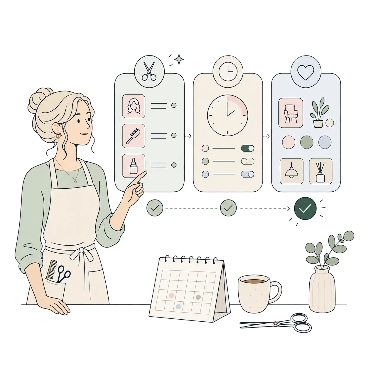 Online agenda waarin salonafspraken worden gepland